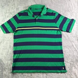 Polo Golf Ralph Lauren Striped Athletic Fit Polo Shirt Green Blue XL